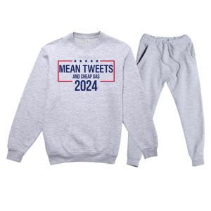 Mean Tweets and Cheap Gas 2024 President Donald Trump Premium Crewneck Sweatsuit Set