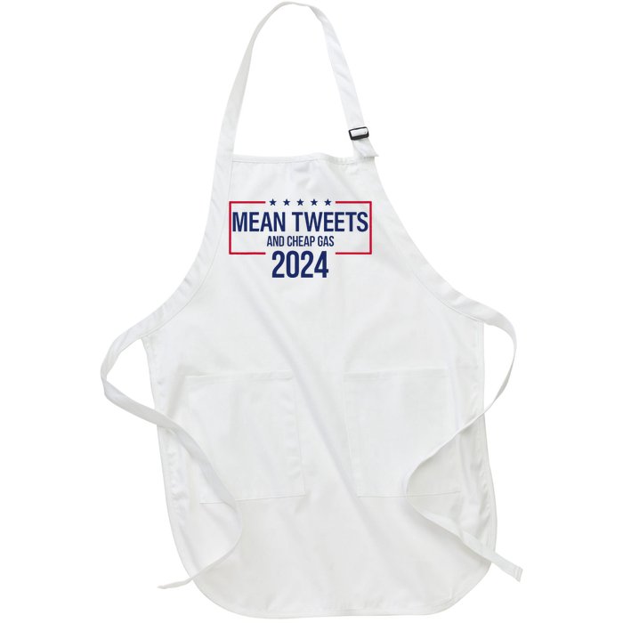 Mean Tweets and Cheap Gas 2024 President Donald Trump Full-Length Apron With Pockets