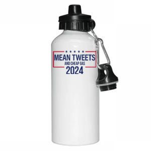 Mean Tweets and Cheap Gas 2024 President Donald Trump Aluminum Water Bottle