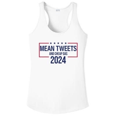 Mean Tweets and Cheap Gas 2024 President Donald Trump Ladies PosiCharge Competitor Racerback Tank