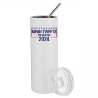 Mean Tweets and Cheap Gas 2024 President Donald Trump Stainless Steel Tumbler