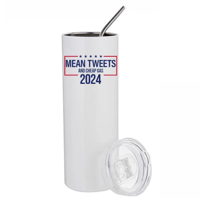 Mean Tweets and Cheap Gas 2024 President Donald Trump Stainless Steel Tumbler