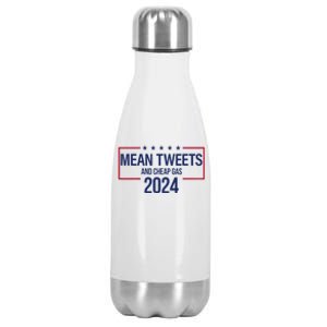 Mean Tweets and Cheap Gas 2024 President Donald Trump Stainless Steel Insulated Water Bottle