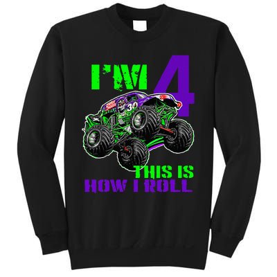 Monster Trucks Are My Jam 4th Birthday Boy 4 Years Old Sweatshirt