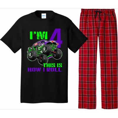 Monster Trucks Are My Jam 4th Birthday Boy 4 Years Old Pajama Set