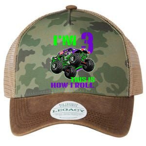 Monster Trucks Are My Jam 3rd Birthday Boy 3 Years Old Legacy Tie Dye Trucker Hat