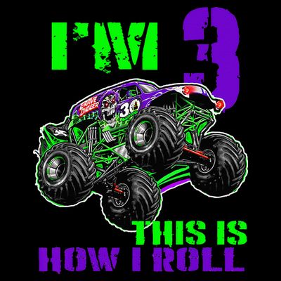 Monster Trucks Are My Jam 3rd Birthday Boy 3 Years Old T-Shirt
