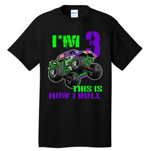 Monster Trucks Are My Jam 3rd Birthday Boy 3 Years Old Tall T-Shirt