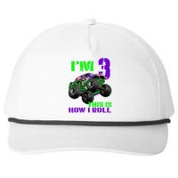 Monster Trucks Are My Jam 3rd Birthday Boy 3 Years Old Snapback Five-Panel Rope Hat