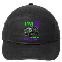 Monster Trucks Are My Jam 3rd Birthday Boy 3 Years Old 7-Panel Snapback Hat