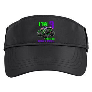 Monster Trucks Are My Jam 3rd Birthday Boy 3 Years Old Adult Drive Performance Visor