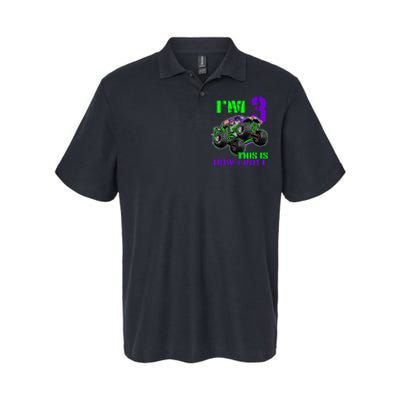 Monster Trucks Are My Jam 3rd Birthday Boy 3 Years Old Softstyle Adult Sport Polo