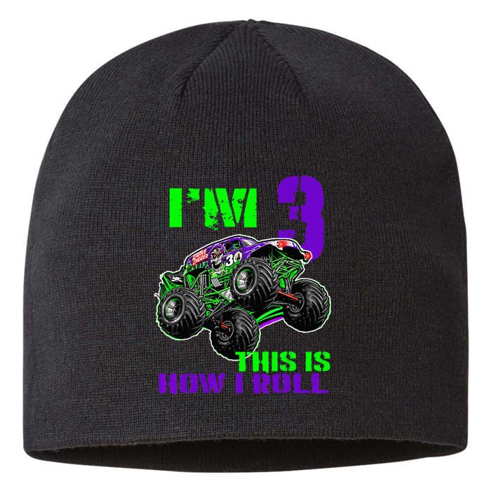 Monster Trucks Are My Jam 3rd Birthday Boy 3 Years Old Sustainable Beanie