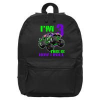 Monster Trucks Are My Jam 3rd Birthday Boy 3 Years Old 16 in Basic Backpack