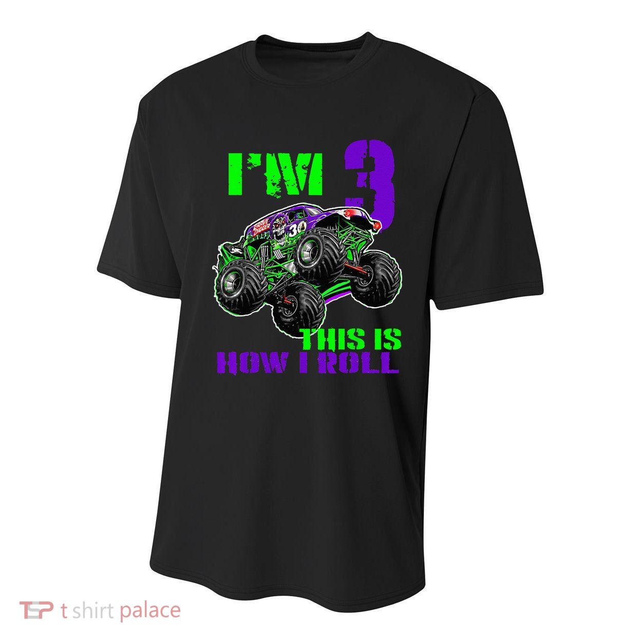 Monster Trucks Are My Jam 3rd Birthday Boy 3 Years Old Youth Performance Sprint T-Shirt
