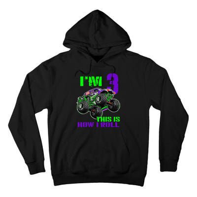 Monster Trucks Are My Jam 3rd Birthday Boy 3 Years Old Tall Hoodie