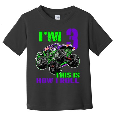Monster Trucks Are My Jam 3rd Birthday Boy 3 Years Old Toddler T-Shirt