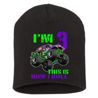 Monster Trucks Are My Jam 3rd Birthday Boy 3 Years Old Short Acrylic Beanie