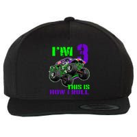 Monster Trucks Are My Jam 3rd Birthday Boy 3 Years Old Wool Snapback Cap