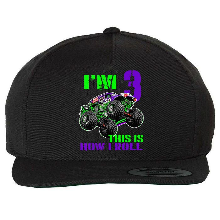 Monster Trucks Are My Jam 3rd Birthday Boy 3 Years Old Wool Snapback Cap