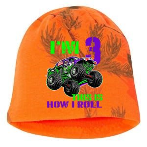 Monster Trucks Are My Jam 3rd Birthday Boy 3 Years Old Kati - Camo Knit Beanie