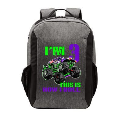 Monster Trucks Are My Jam 3rd Birthday Boy 3 Years Old Vector Backpack