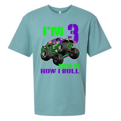 Monster Trucks Are My Jam 3rd Birthday Boy 3 Years Old Sueded Cloud Jersey T-Shirt