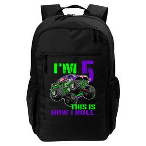 Monster Trucks Are My Jam 5th Birthday Boy 5 Years Old Bday Daily Commute Backpack