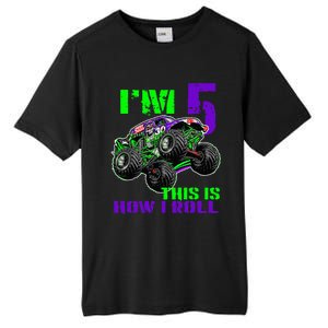 Monster Trucks Are My Jam 5th Birthday Boy 5 Years Old Bday Tall Fusion ChromaSoft Performance T-Shirt