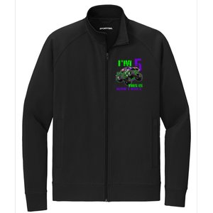 Monster Trucks Are My Jam 5th Birthday Boy 5 Years Old Bday Stretch Full-Zip Cadet Jacket