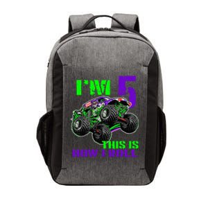 Monster Trucks Are My Jam 5th Birthday Boy 5 Years Old Bday Vector Backpack