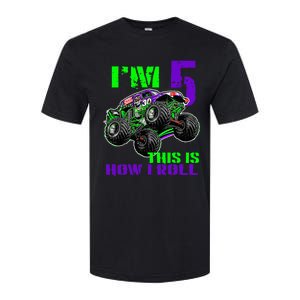 Monster Trucks Are My Jam 5th Birthday Boy 5 Years Old Bday Softstyle CVC T-Shirt