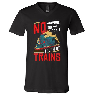 Model Train Accessories Railway Collecting Model Train Owner V-Neck T-Shirt