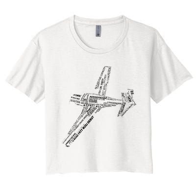 M20 Typography Airplane Aviation Pilot Women's Crop Top Tee