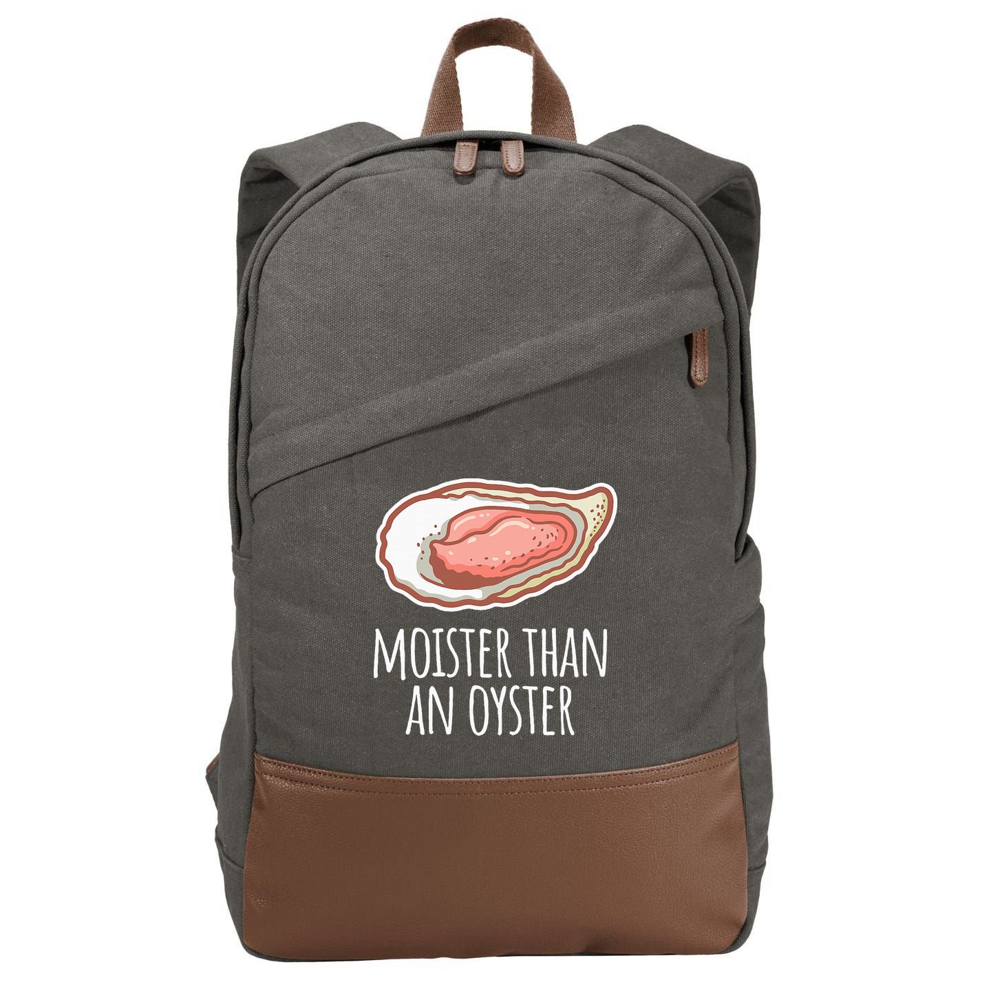 Moister Than An Oyster Shucking Cotton Canvas Backpack