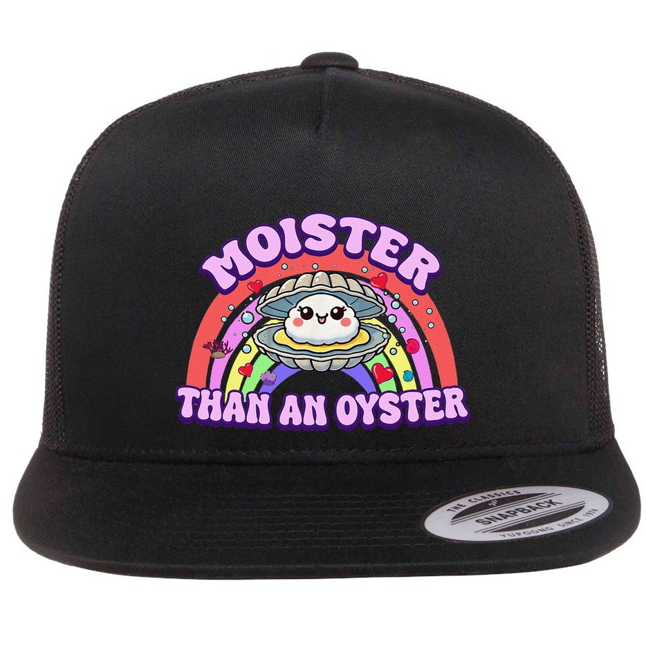 Moister Than An Oyster Funny Shellfish Seafood Gift Flat Bill Trucker Hat