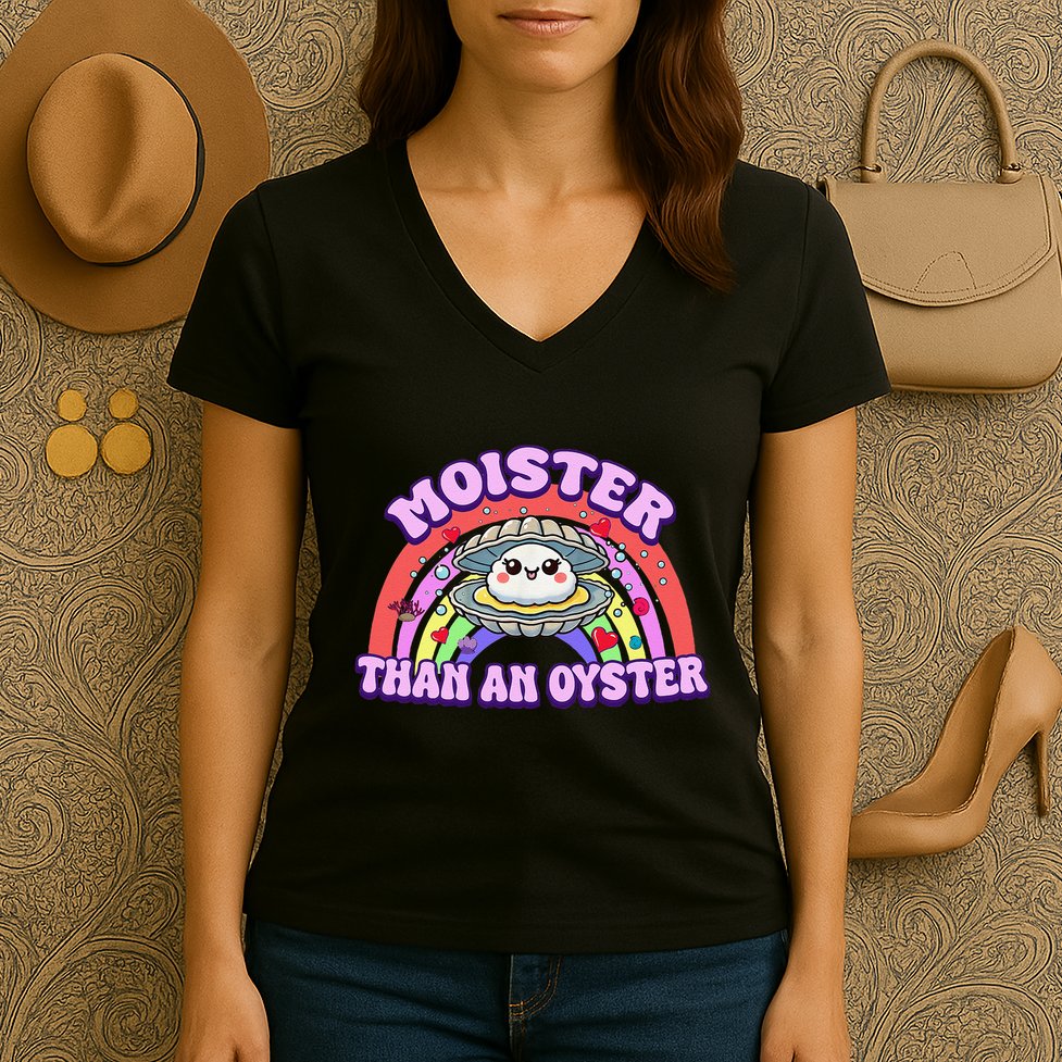 Moister Than An Oyster Funny Shellfish Seafood Gift Women's V-Neck T-Shirt