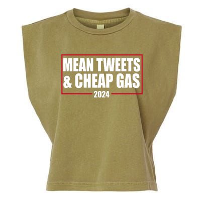 Mean Tweets And Cheap Gas 2024 Pro Trump Garment-Dyed Women's Muscle Tee