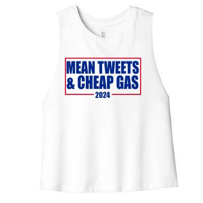 Mean Tweets And Cheap Gas 2024 Pro Trump Women's Racerback Cropped Tank