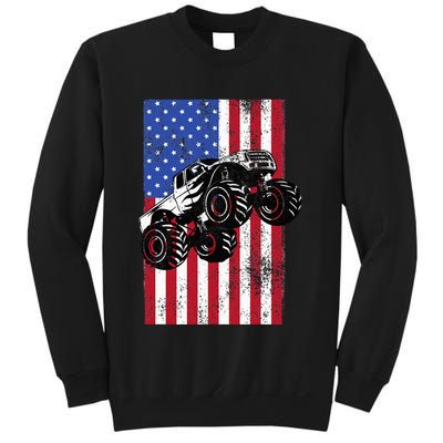 Monster Truck American Flag Racing Usa Patriotic America Sweatshirt