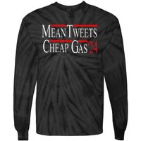 Mean Tweets And Cheap Gas 2024 Shirts Patriotic Pro Trump Tie-Dye Long Sleeve Shirt