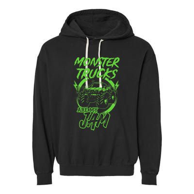 Monster Trucks Are My Jam Rally Garment-Dyed Fleece Hoodie