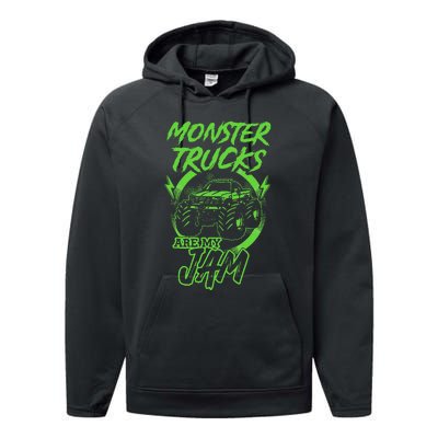 Monster Trucks Are My Jam Rally Performance Fleece Hoodie