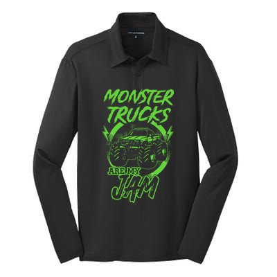 Monster Trucks Are My Jam Rally Silk Touch Performance Long Sleeve Polo