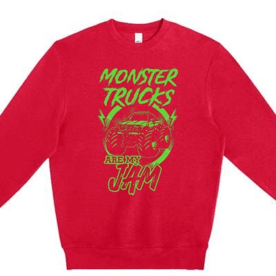 Monster Trucks Are My Jam Rally Premium Crewneck Sweatshirt