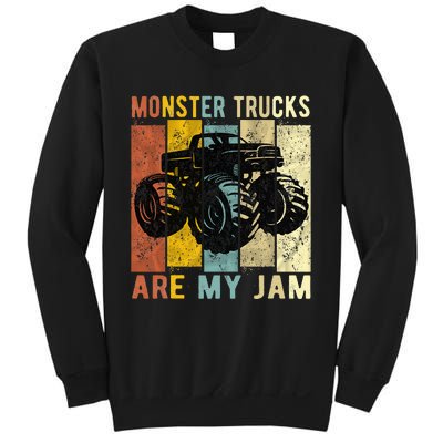 Monster Trucks Are My Jam Vintage Retro Monster Truck Sweatshirt