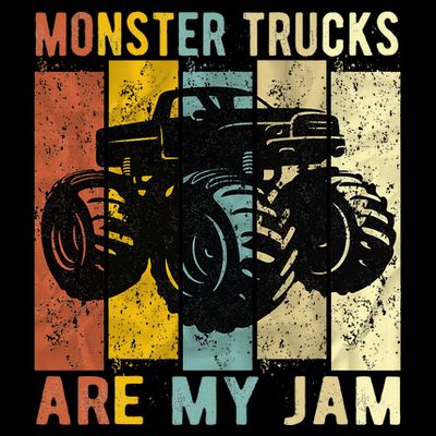 Monster Trucks Are My Jam Vintage Retro Monster Truck T-Shirt