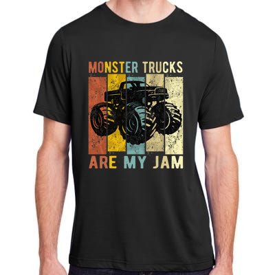 Monster Trucks Are My Jam Vintage Retro Monster Truck Adult ChromaSoft Performance T-Shirt