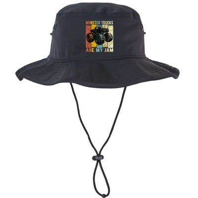 Monster Trucks Are My Jam Vintage Retro Monster Truck Bucket Hat