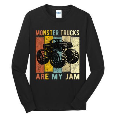 Monster Trucks Are My Jam Vintage Retro Monster Truck Tall Long Sleeve T-Shirt